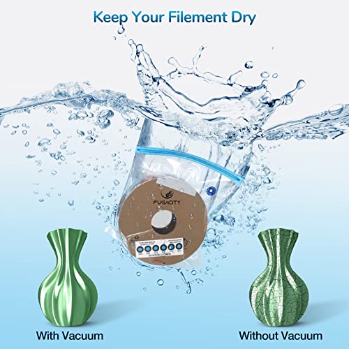 FugaCity 3D Printer Filament Storage Vacuum Kit- 20 Pack Reusable Vacuum Bags (PA+PE 13.8 ×15.7 in) for Keep Filament Clean & Dry