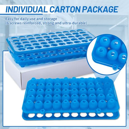 Test Tube Rack, Tube Holder with Silicone Pad, Blue, Pack of 1