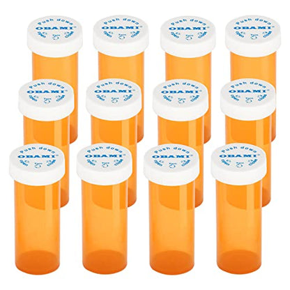 Plastic Medicine Pill Bottles with Child Resistant Caps - Push Down and Turn - Prescription Vial, Medicine Container, Pill Cases Dispenser Organizers (12pcs, 16 Dram) - size: 16 Dram