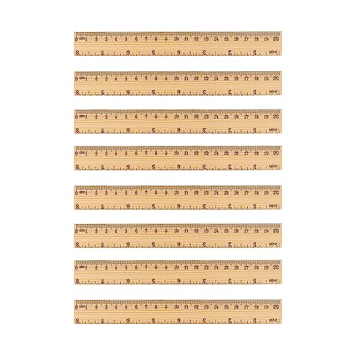 144 Packs Wooden Rulers, 8 Inch Double Sided Wood School Ruler for Home, Student, Office Use, 2 Scale,by GNIEMCKIN - size: 144 Packs 8 Inch
