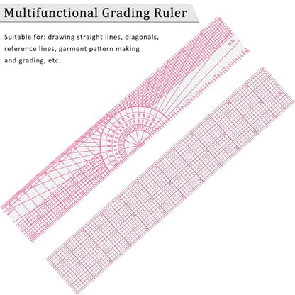 Fashion Clear Metric Sewing Ruler Set,French Curve Pattern Rulers for Beginners, Tailors, Designers, Quilting, Embroidery, Cross Stitch, Crochet, Knitting 9pcs (9-Piece Set) - color: 9-Piece Set