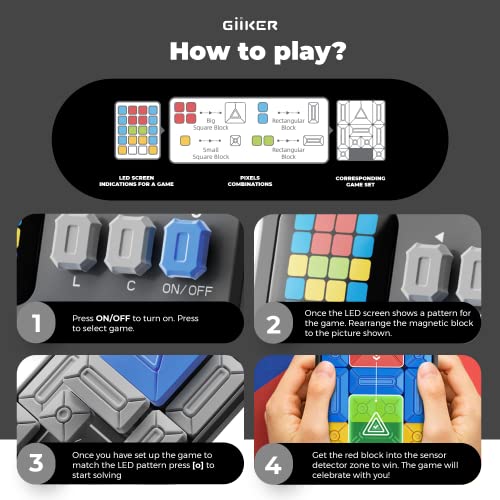 GiiKER Super Slide Puzzle Game, 500+ Challenges, STEM Toy for Ages 6+ - color: Grey