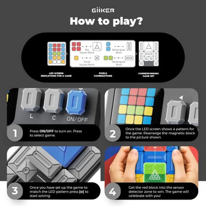 GiiKER Super Slide Puzzle Game, 500+ Challenges, STEM Toy for Ages 6+ - color: Grey