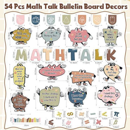 Honoson 54 Pcs Boho Math Bulletin Board, Math Theme Classroom Decor, Boho - style: Boho