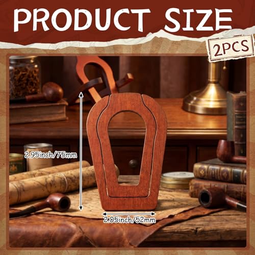 Yalikop 2 Pack Tobacco Smoking Pipe Stand, Foldable Wood Pipe Holder, Portable Wood Holder Rack for Tobacco & Cigars, Lightweight & Portable Rest for Display or Storage