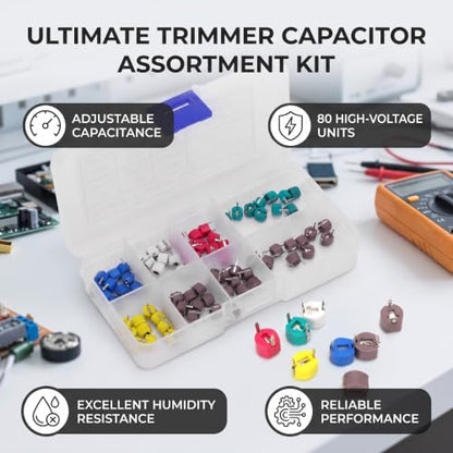 Trimmer Capacitor Kit 80pcs 6mm Adjustable Capacitance Set