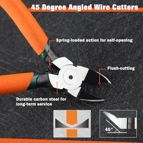 Diagonal Pliers for Flush Cut Plastics, 45°Angled Wire Cutters - style: 45 Angled Wire Cutters
