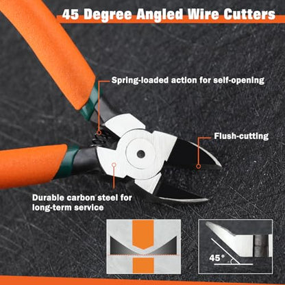 Diagonal Pliers for Flush Cut Plastics, 45°Angled Wire Cutters - style: 45 Angled Wire Cutters