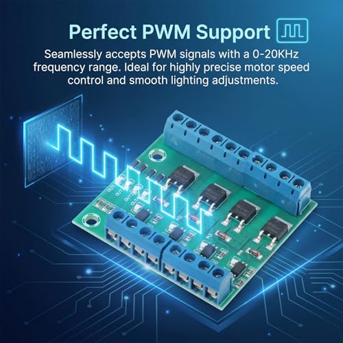 MOSFET Module MOSFET Switch 4 Channel Drive Module Metal Oxide Semiconductor Field Effect Transistor 400w Dc 3.7-27v 10a Large Power Pwm Adjustment Electronic Switch Control Board
