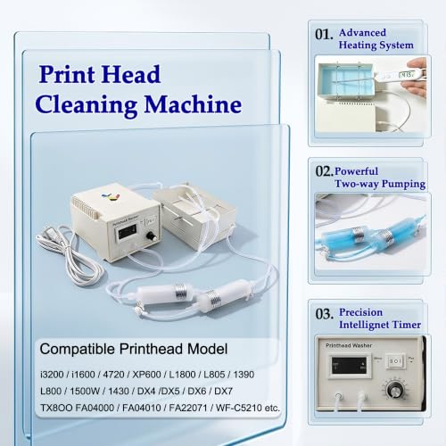 DTF DTG Sublimation Printhead Cleaning Kit with Heater Timed Cycle Flush