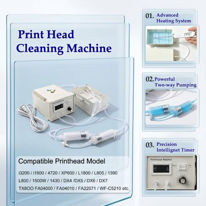 DTF DTG Sublimation Printhead Cleaning Kit with Heater Timed Cycle Flush