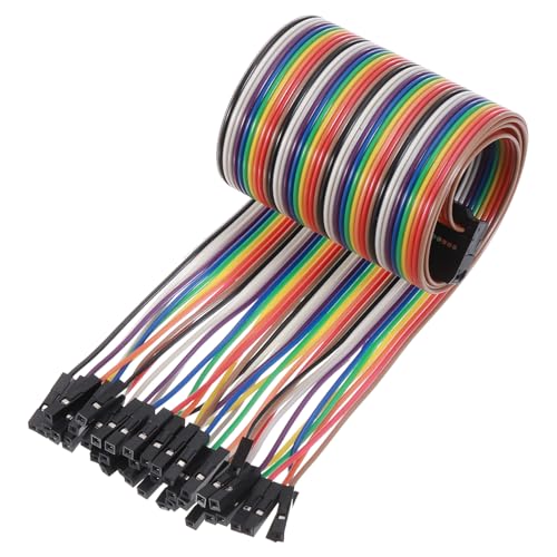MECCANIXITY 1 Pcs IDC Rainbow Wire Flat Ribbon Cable FC-Female to 40P 19.6 Inch Length 2.54mm Pitch Breadboard Jumper Wires for Electronic Projects - size: 19.6 Inch, style: 40 Pin