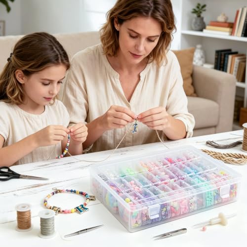 Bead Organizer Box, 108-Pcs Mini Clear Bead Storage with Lid,3 Pack - color: 3 Pack