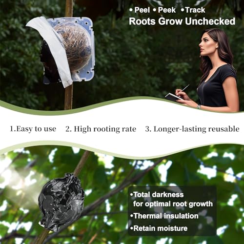 SupKing 8 Pcs Plant Rooting Grow Propagation Ball,Air Layering Kit,Clear Assisted Cutting Rooting,Reusable Plant Rooting Device,High Pressure Ball Grafting Device Root Box for Plants Rose. - size: Small+Medium