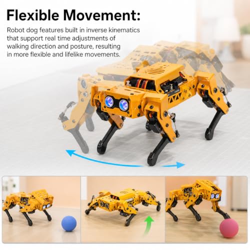 AI Robot Dog Quadrupled Programmable for Students Coding