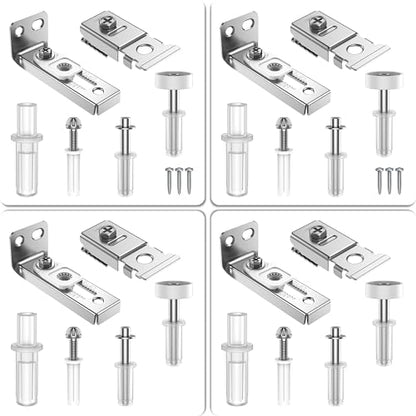 Bifold Door Hardware Repair Kit - 4 Pack Bi-fold Closet Barn Door Hardware Kit for 7/8" to 1" Track, Folding Pocket Door Replacement Parts Set Include Top Bottom Pivots Bracket and Guide Wheel (4Pack) - size: 4Pack