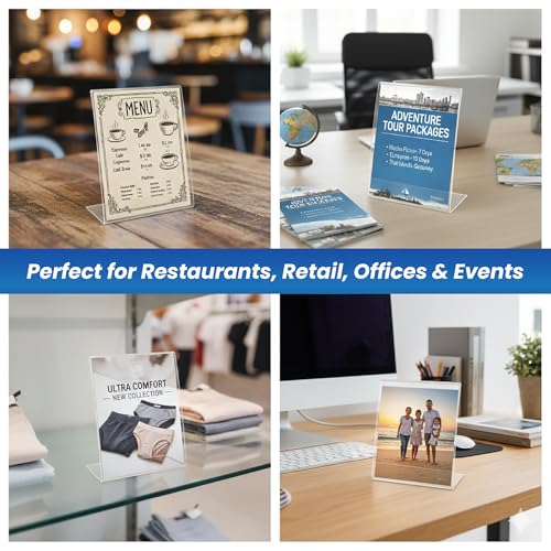 Azar Displays 112720 5.5" W x 7" H Vertical L-Shaped Sign Holder-10pk - size: 5.5 in W x 7 in H Vertical