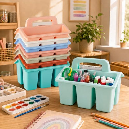 8 Pack Classroom Caddy Storage Basket with Handle (Boho) - color: Boho