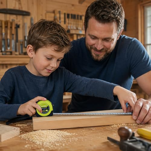 HAUTMEC Tape Measure 25ft with Fractions 1/8 – Dual Scale Metric & Imperial Measuring Tape Retractable – Compact Economical for Home DIY Renovations Crafting Quick Fixes HT0325-3PC - color: 25ft-3pc