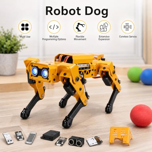 AI Robot Dog Quadrupled Programmable for Students Coding