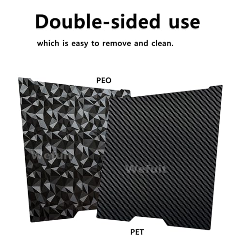 Carbon Fiber + Diamond Hot Bed for Bambu Lab H2D/H2S Build Plate 355x346mm Double Sided PEO PET Build Plate Flexible Removable Spring Steel Heated Bed Printing Platform for Bambus H2D/H2S 3D Printer - size: 355X346mm