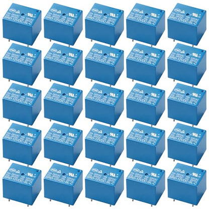 25Pcs PCB Power Relay SRD-12VDC-SL-C, DC 12V Coil, 10A 250VAC, SPDT, 5 Pin, for Household Appliance Boards (25) - size: 12VDC