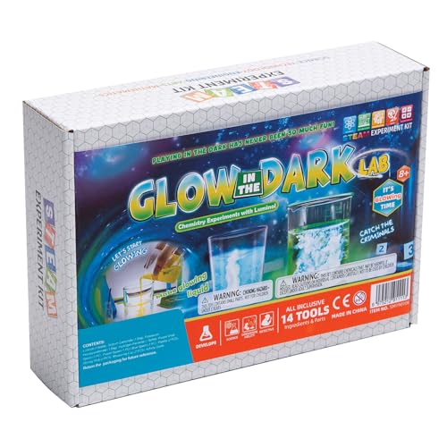 Fun Express 8 1/4" x 6 3/4" STEAM Glow-in-The-Dark Lab Science Kit - 14 Pc.