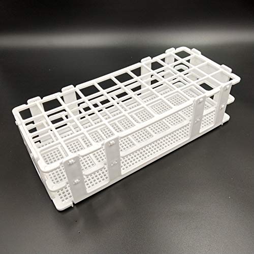 3 Packs Plastic Test Tube Rack, 40 Holes Lab Test Tube Rack Holder for 20mm Test Tubes, White, Detachable (40 Holes) - color: 40 Holes