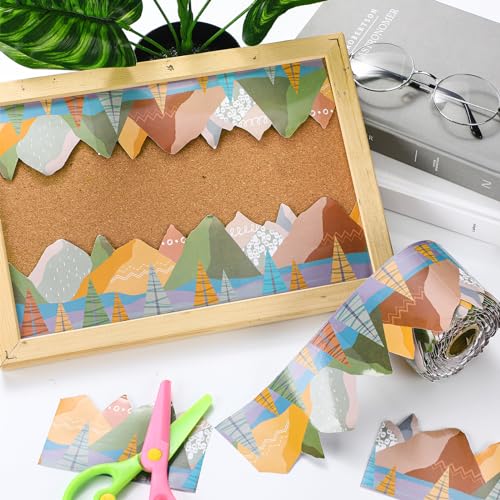 Outus 68 ft Mountain Bulletin Board Borders, 2.99 Inches - size: 2.99 Inches, style: Moving Mountains