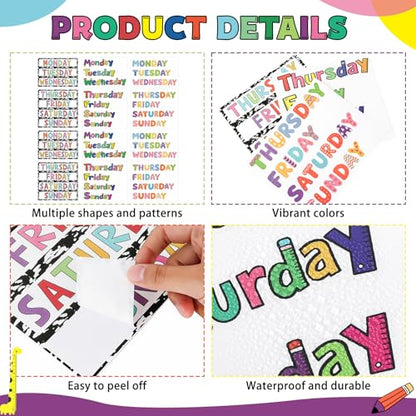 42 PCS Days of The Week Stickers for Drawers and Clothes Organizer