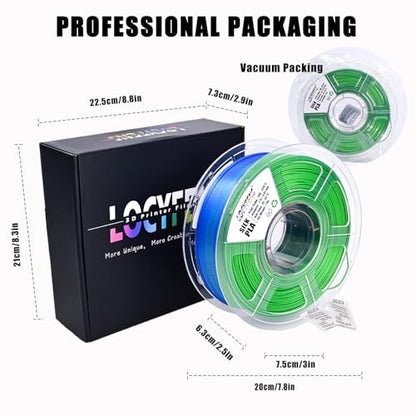 PLA Filament 1.75mm, Silk PLA 3D Printer Filament, Dual Color Filament - Blue Green 1.75 PLA Filament- 2 in 1 Coextrusion 3D Filament PLA 1.75 +/-0.02mm, Fit to AMS, 1kg/Spool - color: Dual-color Blue Green