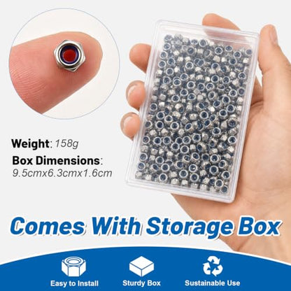 M3-0.5 Lock Nut 330Pcs Stainless Steel Nylock Locking Nuts with Washer - size: locknut-M3 330pcs