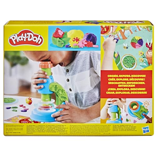 Play-Doh Light & Look Microscope for Kids, Electronic Preschool Toys for Girls & Boys, 9 Accessories & 5 Colors, Back to School Gifts, Ages 3+