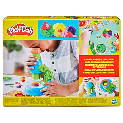 Play-Doh Light & Look Microscope for Kids, Electronic Preschool Toys for Girls & Boys, 9 Accessories & 5 Colors, Back to School Gifts, Ages 3+