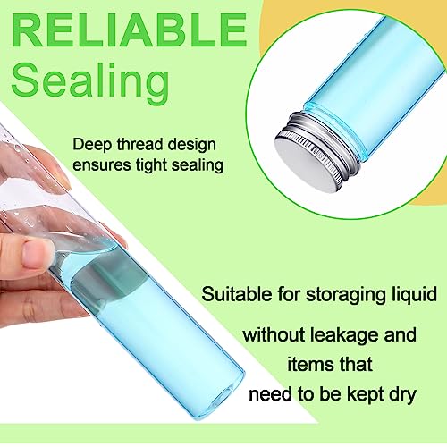 Xuhal 40 Pcs 30x185mm Clear Plastic Test Tubes with Caps for Candy Storage