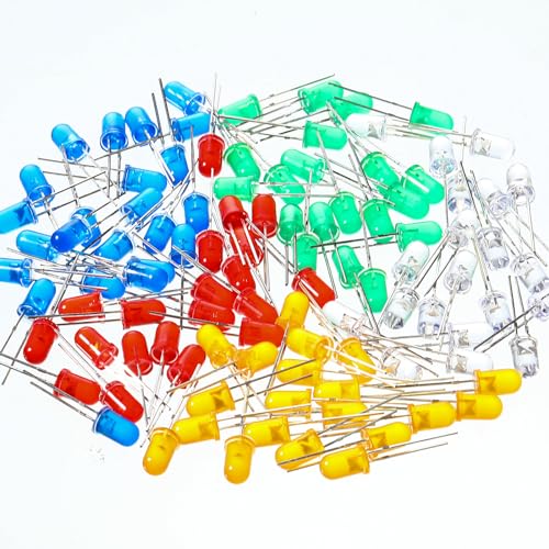 EBOOT 200 Pcs Clear Light Emitting Diodes Bulbs LED Lamp,5mm,5 Colors - color: 5 Colors