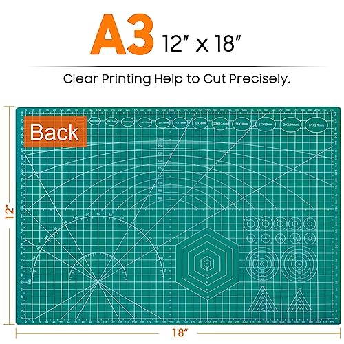 5 Pack Self Healing Sewing Mat, JIARON 12'' x 18'' Cutting Mats for Crafts, Double Sided 5 Layers Craft Cutting Mat for Sewing, Crafts, Scrapbooking Mat. - color: 5PCS