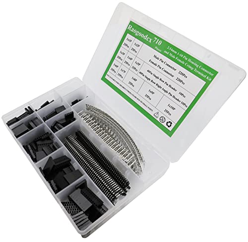 710Pcs 2.54mm Jumper Wire Cable Female Connector with 40 Pin Pitch Single Row Pin Headers,Male/Female Pin Connector Kit