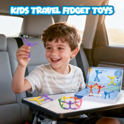20Pcs Magnetic Travel Toys with Metal Box, Magnets Men for Kids Fidget Toys - size: 20Pcs Solids