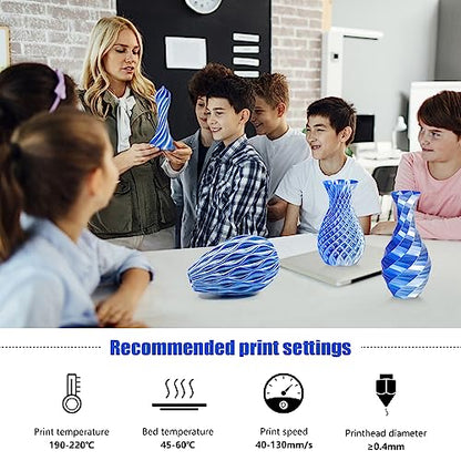 iSANMATE PLA 3D Printer Filament, PLA Filament 1.75mm Dual Color Silk PLA, Silk Blue Silver 3D Printing Filament,1 kg Spool - color: Blue + Silver, size: Silk PLA