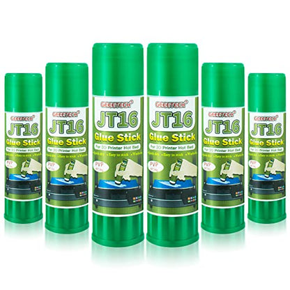 3D Printer Glue Sticks 6-Pack, 1.27oz Each, Strong First Layer Adhesion, Prevents Warping & Shifting, Fits Glass, PEI Sheet, Aluminum Build Plate, Fits PETG, PLA, TPU, ABS Filaments, Easy to Clean