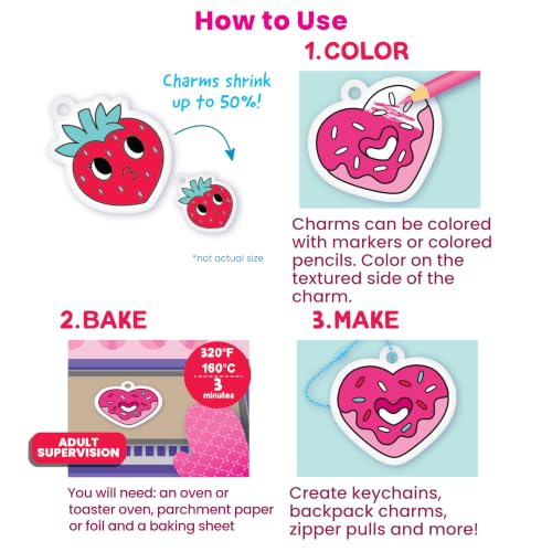 Ooly DIY Mini Shrink Art Charms Kit, 10 Pc - Hugs and Kisses - color: Hugs and Kisses