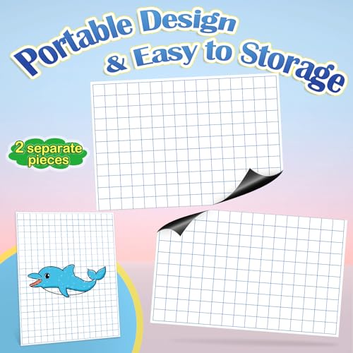 Aizweb Giant Magnetic Graph Paper,Dry Erase Grid Graphing for Classroom Whiteboard Accessories,Chart Paper Teacher Must Have Homeschool Teaching Supplies,Teacher Essential,21.5" x 16.5" - style: Graph
