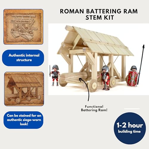 Pathfinders STEM kit | Roman Empire Battering Ram | Medieval Weapons Science Kits for Kids Age 8-10 10-14 | stem Kits for Kids Age 12-14 Physics Toys | Engineering kit | Learning Resource
