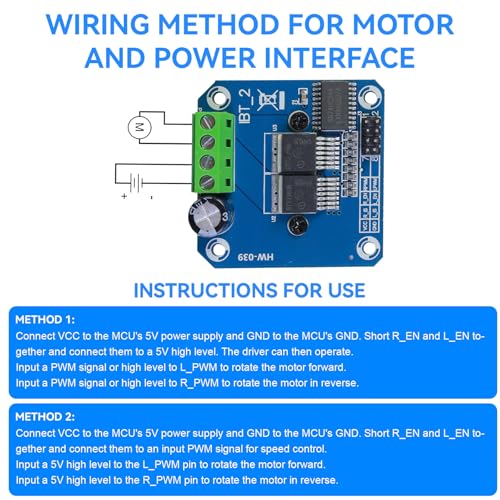 BTS7960 43A 6V-27V H-Bridge DC Motor Driver Module with PWM Control - color: Blue-1pcs