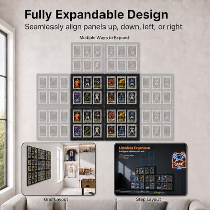 Modular Card Holder Display with Magnetic Mounts, Wall or Tabletop - size: The 4-Panel Wall Kit