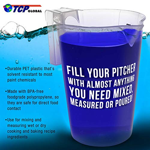 TCP Global 1/2 Liter (500ml) Plastic Graduated Measuring and Mixing Pitcher - size: 500ml