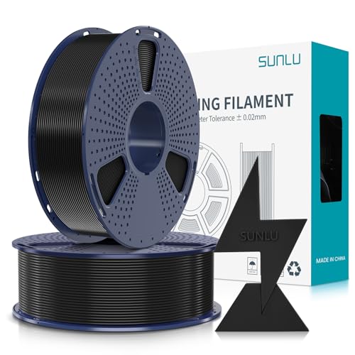SUNLU High Speed PLA Filament 1.75mm, 1KG*2 Rolls Black+Black - color: Black+black, size: 2KG