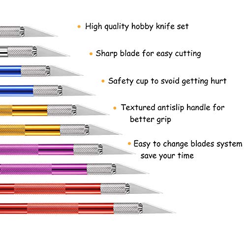 Mudder 15 Pack Exacto Knife Set, Craft Knives Hobby Knife, Muliticolor - color: Muliticolor