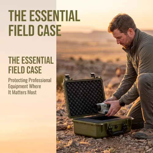 MEIJIA All Weather IP67 Waterproof Hard Camera Case,Hard Protective Case,Hard Case with Customizable Foam,Fit Use of Drones,Camera,Equipments,Pistols(Green,15.98x12.99x6.85inches) - color: Green, size: 15.98x12.99x6.85inches